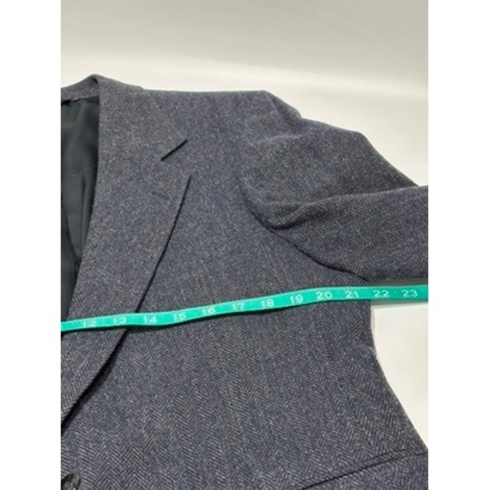 Vtg Tweed Nordstrom Broadmoor & Pike Herringbone Wool Blazer Mens 42S Short Coat - Picture 8 of 12